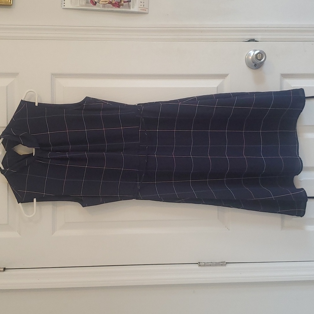 Navy plaid dress